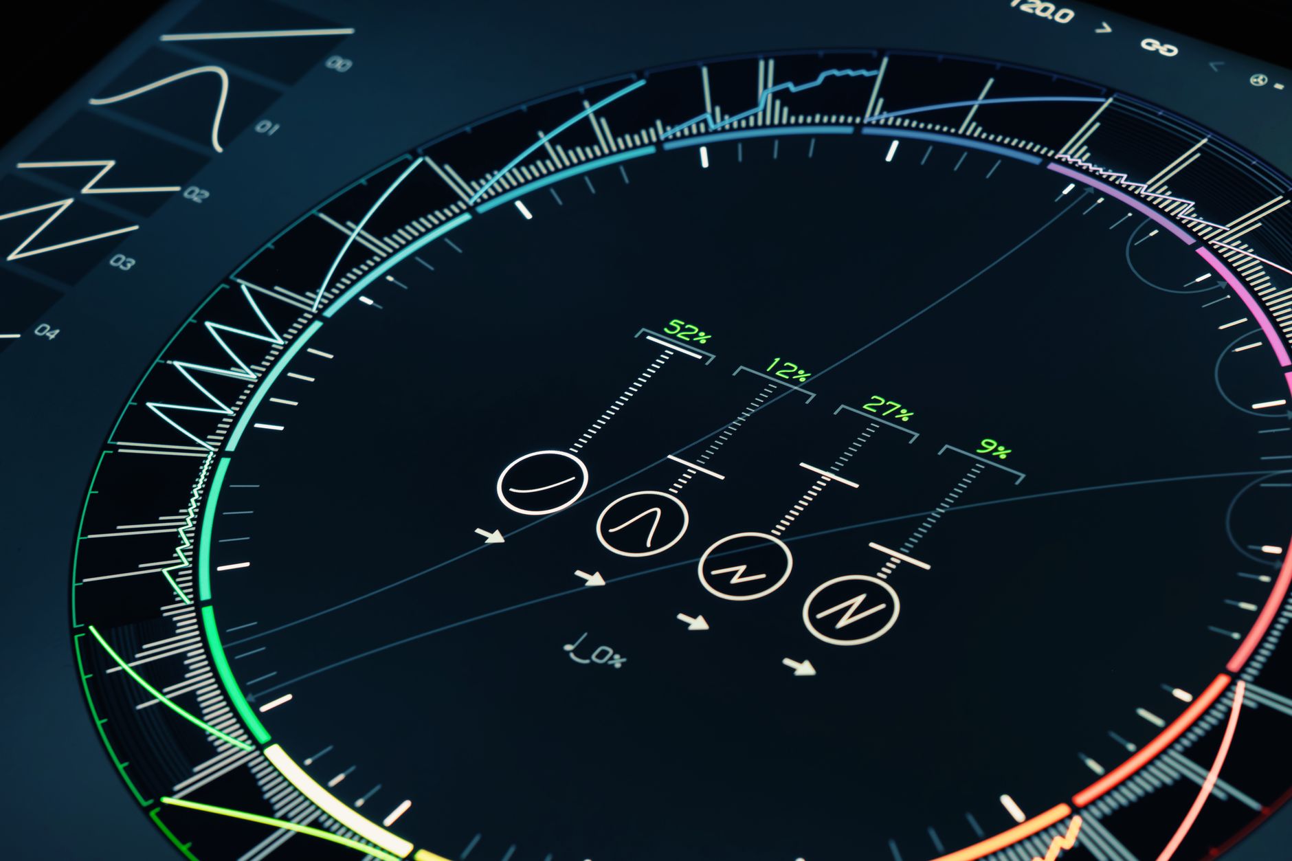 Sleek futuristic digital interface showcasing technology and precision with vibrant design elements.